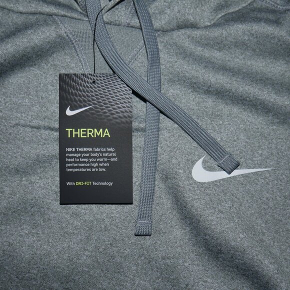 Nike Dri-Fit Fleece Hoodie Men's Size XL Tall XLT Heather Gray Therma-Fit NWT - Picture 4 of 8